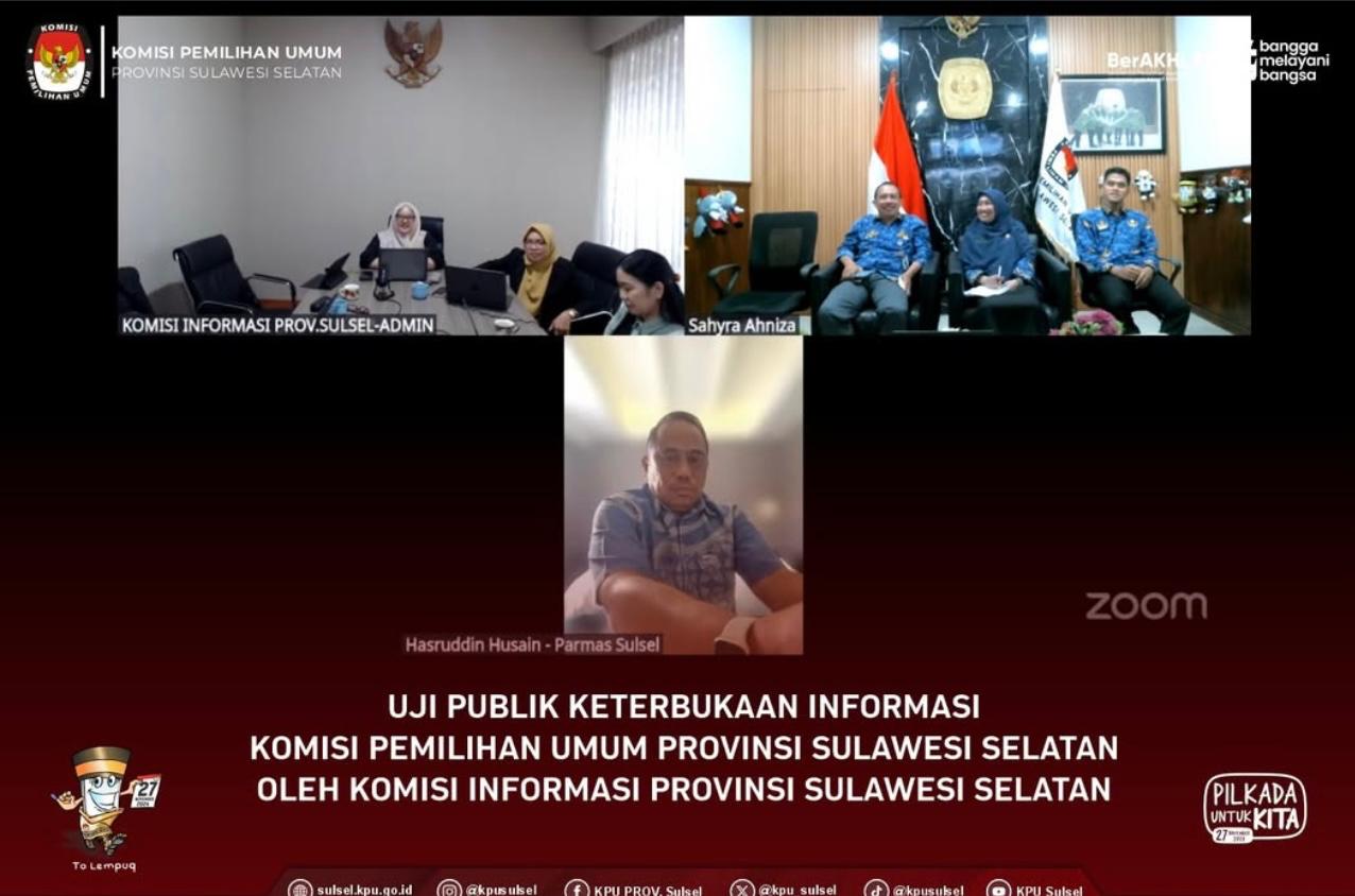Uji Publik Keterbukaan Informasi KPU Provinsi Sulawesi Selatan oleh KI Provinsi Sulawesi Selatan