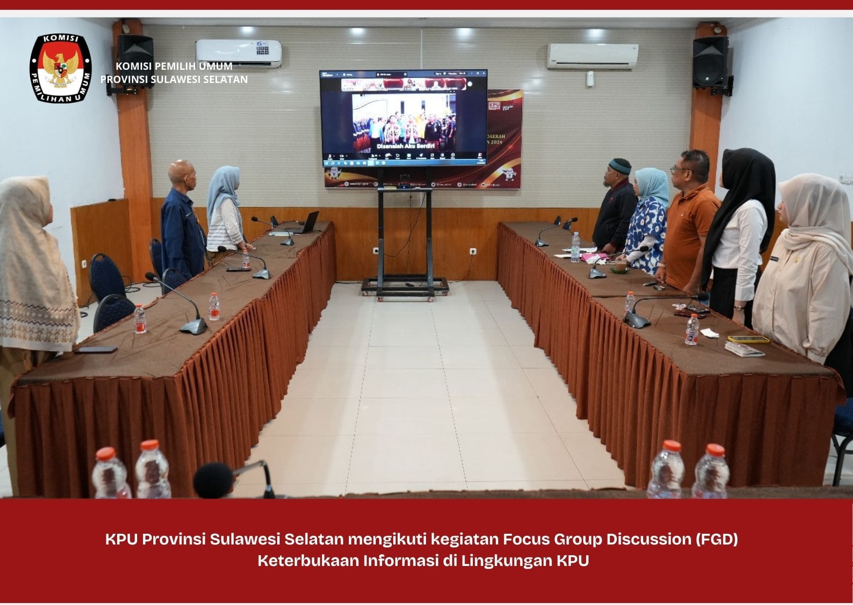 KPU Sulsel Mengikuti Kegiatan FGD Keterbukaan Informasi di Lingkungan KPU